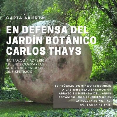 Invitan a un abrazo simbólico en defensa del Jardín Botánico Carlos Thays CABA 