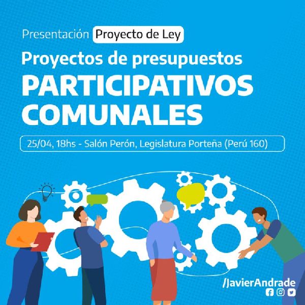 Invitan  a participar de la presentaciÃ³n del Proyecto de Ley de Presupuestos Participativos Comunales